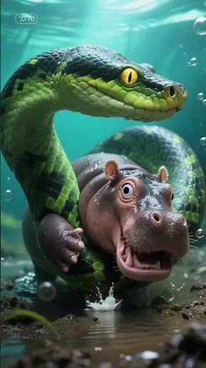 Anaconda vs Hippopotamus | The Ultimate River Battle | Wild Animal Fight #shorts