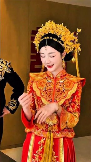 Beautiful Chinese Wedding Dress 😍 Traditional Bride Look #wedding #shorts