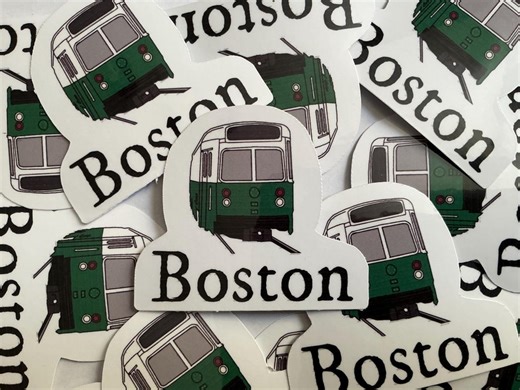 Green Railway Train Sticker Boston MA, Funny Car Decal - Etsy