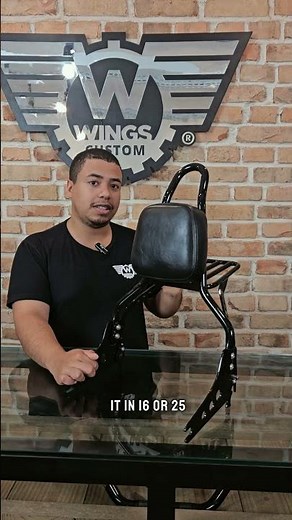 New King Detachable Sissy Bar by Wings Custom for Harley-Davidson Softail, Dyna, and Sportster