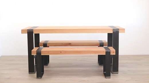 How to build a space-saving dining table with benches for minimal cost