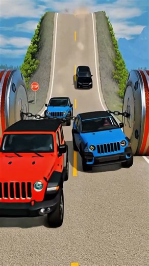 Cars & School Bus vs Chained Hydraulic Crush 💥 Extreme Destruction | BeamNG.Drive #beamngdrive