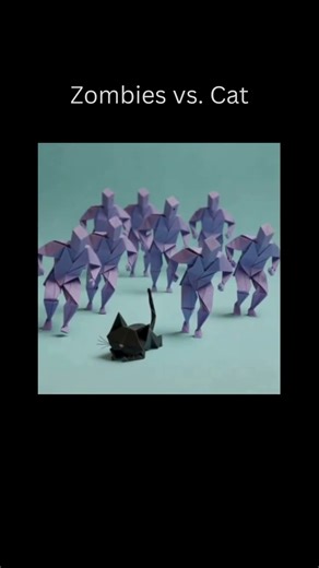 Cat Defeats Zombie Apocalypse... How? #shorts #cats #zombiecomedy