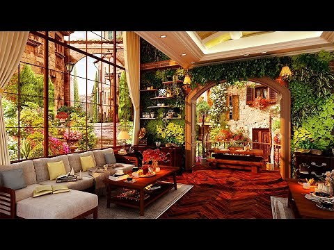 Smooth Jazz Music & Spring Morning Cozy Cafe Ambience | Smooth Ballad Jazz Music for Work, Study