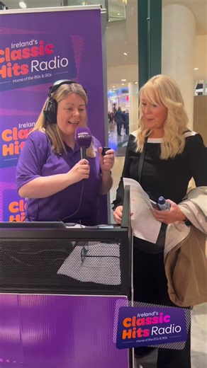 Wholesome listener moment🥹💜 Adrianne was telling our @trinamarashow about the time Irelands Classic Hits broadcasted live from her home🏠!!! We are LIVE from @hollandandbarrett_ie in Dundrum Town Centre with the @40dayhealthchallenge until 2pm!🏋️ TUNE IN NOW💜🎙️ #irelandsclassichitsradio #90smusic #80smusic #40dayhealthchallenge | Ireland's Classic Hits