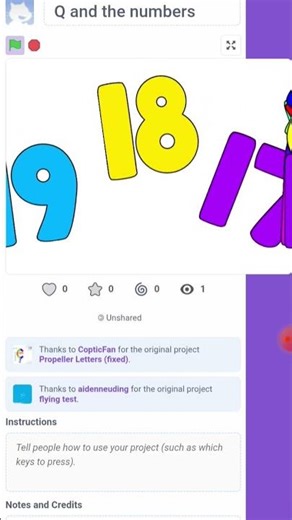 Q and the Numbers on Scratch.