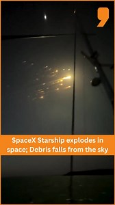 11K views · 142 reactions | A SpaceX Starship rocket exploded after launch from Texas, marking its second failure this year. The uncrewed spacecraft lost control and broke apart in space, with debris falling over Florida and the Bahamas. No injuries were reported. #SpaceX #SpaceXStarship #Florida #Bahamas #ElonMusk | NEWS9 | Facebook