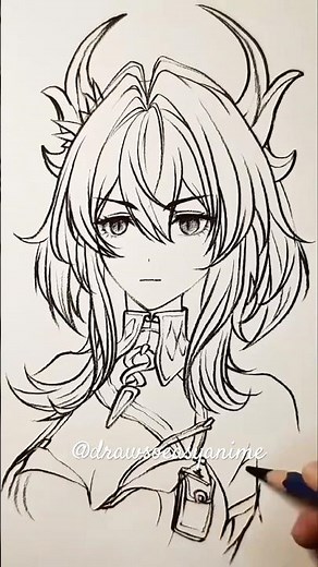 How to draw genshin impact #art #anime #animeeart #sketching