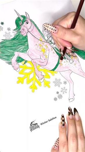 Coloring Sophia and Wildstar with holiday sparkle and magic ❄️✨ #unicornacademy #coloring