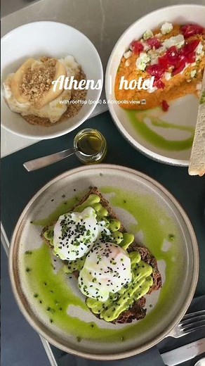 One of the best hotels in Athens, with Acropolis view & rooftop pool in summer ☀️, bubble dinner 🍽️
