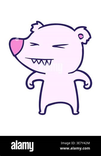 pixelize effect animation of neon cartoon polar bear Stock Video Footage - Alamy
