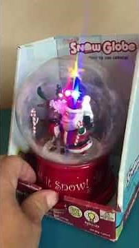 Gemmy Snow Globe Let It Snow Santa Table Top Xmas Animated Musical Lighted VIDEO