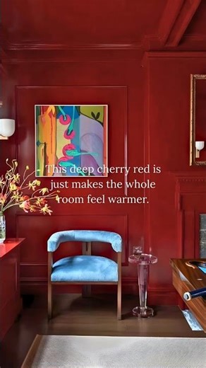 This Cherry Red Actually Works Everywhere #interiordesign #homedecor #colorinspiration
