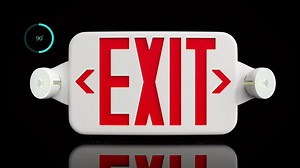 Litufine Exit Sign with Emergency Lights, Two LED Adjustable Head Emergency Exit Light, Exit Sign for Business (1-Pack)