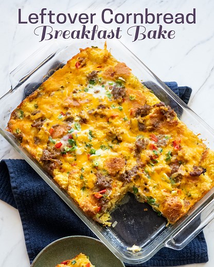17K views · 120 reactions | What to do with extra cornbread? Make this amazing leftover cornbread breakfast bake for your family! RECIPE--> https://bestrecipebox.com/leftover-cornbread-breakfast-bake/ | Best Recipe Box | Facebook