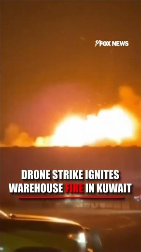 Drone strike ignites warehouse FIRE in Kuwait #shorts #us #news #world #kuwait #middleeast