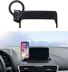 Car Phone Holder for 2014 2015 2016 Mazda 3 & 2016-2021 Mazda CX-3 Accessories 7-Inch Screen Fixed Clip, 360° Rotation Phone Mount Compatible with MagSafe, Cell Phone Holder