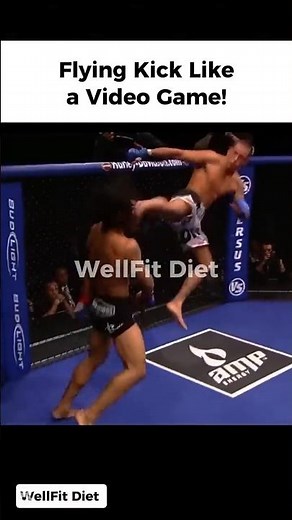 How to Do Flying Kick in MMA Using the Cage –Brutal KO! #boxing #mma #fighttips #martialarts #shorts