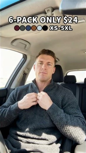 Men's cable knit quarter zip sweater