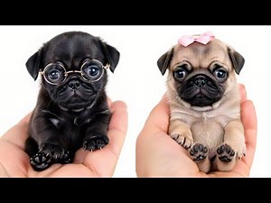 Mini Pugs, Big Cuteness! 🐾🐶 Tiny Pugs in the Palm of Your Hand!