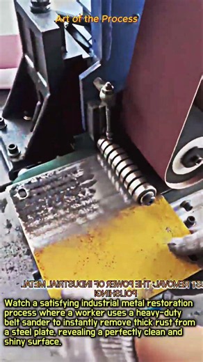 Industrial Belt Sander Rust Removal #worker #process #metalworking #rustremoval #restoration