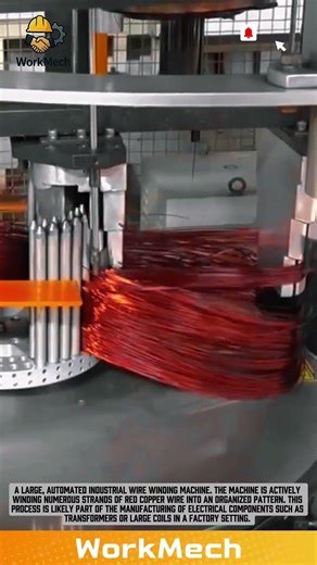 Fully Automatic! Industrial Red Copper Wire Coiling Machine #workmech #machine #industrialmachinery
