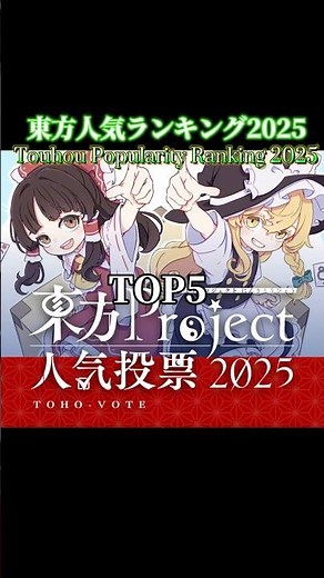 東方人気ランキング2025 Touhou Popularity Ranking 2025 (TOP1~TOP28)