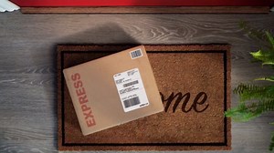 Large Steel Freestanding Floor Parcel Package Drop with Locking Letterbox Drop Mail Box with Multi Compartments, Black