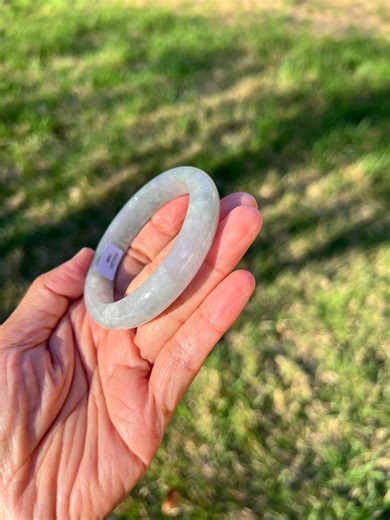 Icy Green Lavender 100% Natural Grade A Jadeite Jade 56mm Bangle Bracelet B910 - Etsy