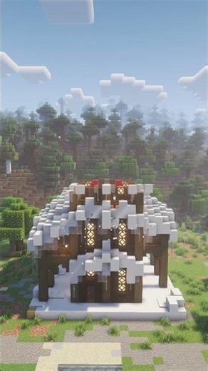 minecraft snowy house tutorial