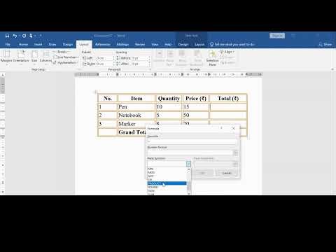 Using Formulas in Microsoft Word