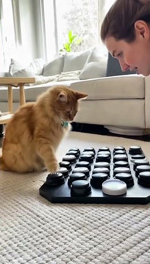 Cat using talking buttons 🤖 #fyp #viralreels #catsofinstagram #cats #AI #AImemes #talkingbuttons