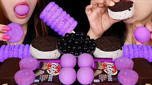 74K views · 2.6K reactions | ASMR PURPLE CHOCOLATE EGGS, BLUEBERRY POPPING BOBA, MOCHA KITKAT, SNOW SKIN MOONCAKE, ICE CREAM 먹방 | Kim&Liz ASMR | Facebook