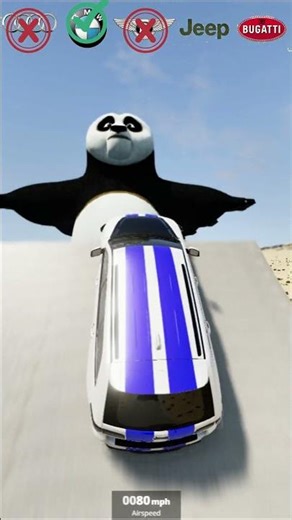 Kung Fu Panda Tested Against Every Vehicle 🚗💥 #BeamNG #Shorts