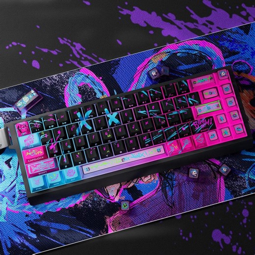 Jinx Gaming Style PBT Keycaps, Customizable Pattern Mechanical Keyboard Keycaps | PC Keycaps | Handmade Keycaps | Game Enthusiast Gifts - Etsy