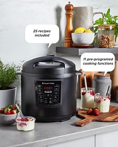 Get to know our NEW 11-in-1 Digital Multicooker. It has 11 pre-programmed cooking functions including (but not limited to) Risotto, Steam and Sauté. The 6L non-stick bowl is also removable and dishwasher safe, making it easy to clean. Don’t worry if you’re struggling for inspiration, Russell Hobbs has you covered! Our 11-in-1 Digital Multicooker also comes with 25 recipes ready to be created in your kitchen. You really can’t go wrong with this appliance. It’ll feel right at home cooking your fav