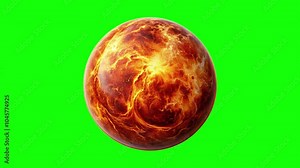 Sun and planet green screen animation motion graphic with chroma key clip template 4k Background. Easy removed green screen. High resolution. Ultra High Definition, 4k video.