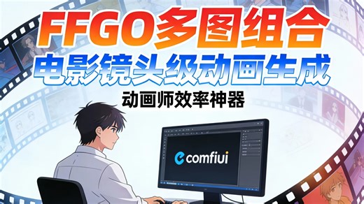 【ComfyUI】FFGO多图组合，电影镜头级动画视频生成，适合各种AI动漫，视频二创，AI漫画，AI动画，AI本地部署12G就能跑
