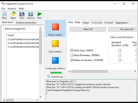 Fragstats training for NASP Landscape Ecology Module