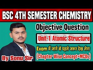 Bsc 4th semester chemistry chapter 1 mcq questions|Quantum mechanics and analytical techniques #ddu