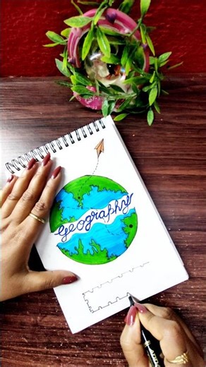 Simple Front Page Idea:- Geography 🌍✨#shorts #diy #trending #shortsfeed #ytshorts #viral #frontpage