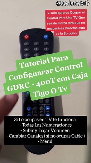 Tutorial Para Configurar Control GDRC-400T con Tigo TV