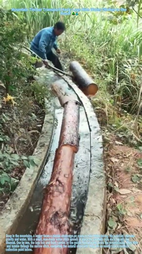 Mountain Timber Transport Hack: Logs Ride Water Ditches to the Road! 🌲💧