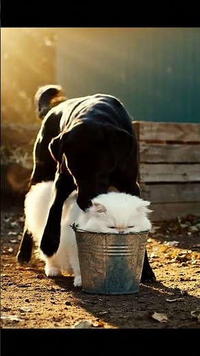 Cat Gets Stuck in a BucketDog to the Rescue!