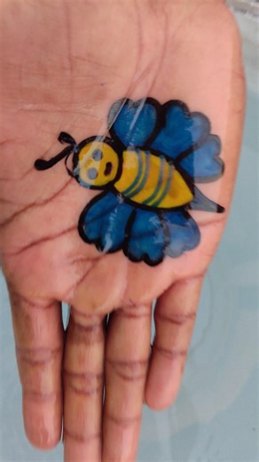 Wow 😮 nice Butterfly 🦋 Drawing | Making On Hand 👏 | Float On Water 💦 #shorts #viral #art