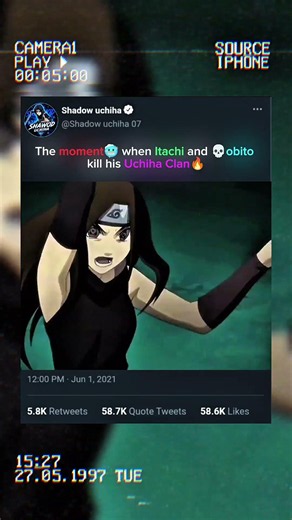 The moment when Itachi and obito kill his Uchiha Clan #naruto #anime
