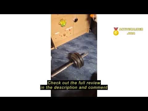 Review Amazon Basics 5ft Straight Barbell Bar with Star Locks, 1" Diameter