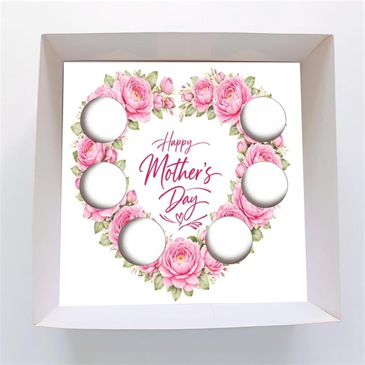 Mother’s Day Cupcake Box Insert Template Printable, Pink Floral 6 Cup Cupcake Holder, Bouquet Cupcake Display, Bakery Instant USA UK AUS - Etsy Australia