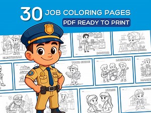 30 Job-themed Coloring Pages for Kids | Educational Career Printable | Homeschool, Classroom, Fun! | INSTANT DOWNLOAD - Etsy