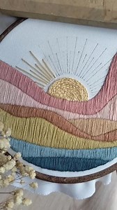 Mountain and Sun Embroidery Pattern: Beginner Modern Design (PDF Pattern) - Etsy